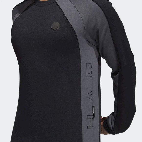 Adidas Harden Foundation Mens Crewneck Sweatshirt Black H50865 NEW Multi Sz - Picture 3 of 4